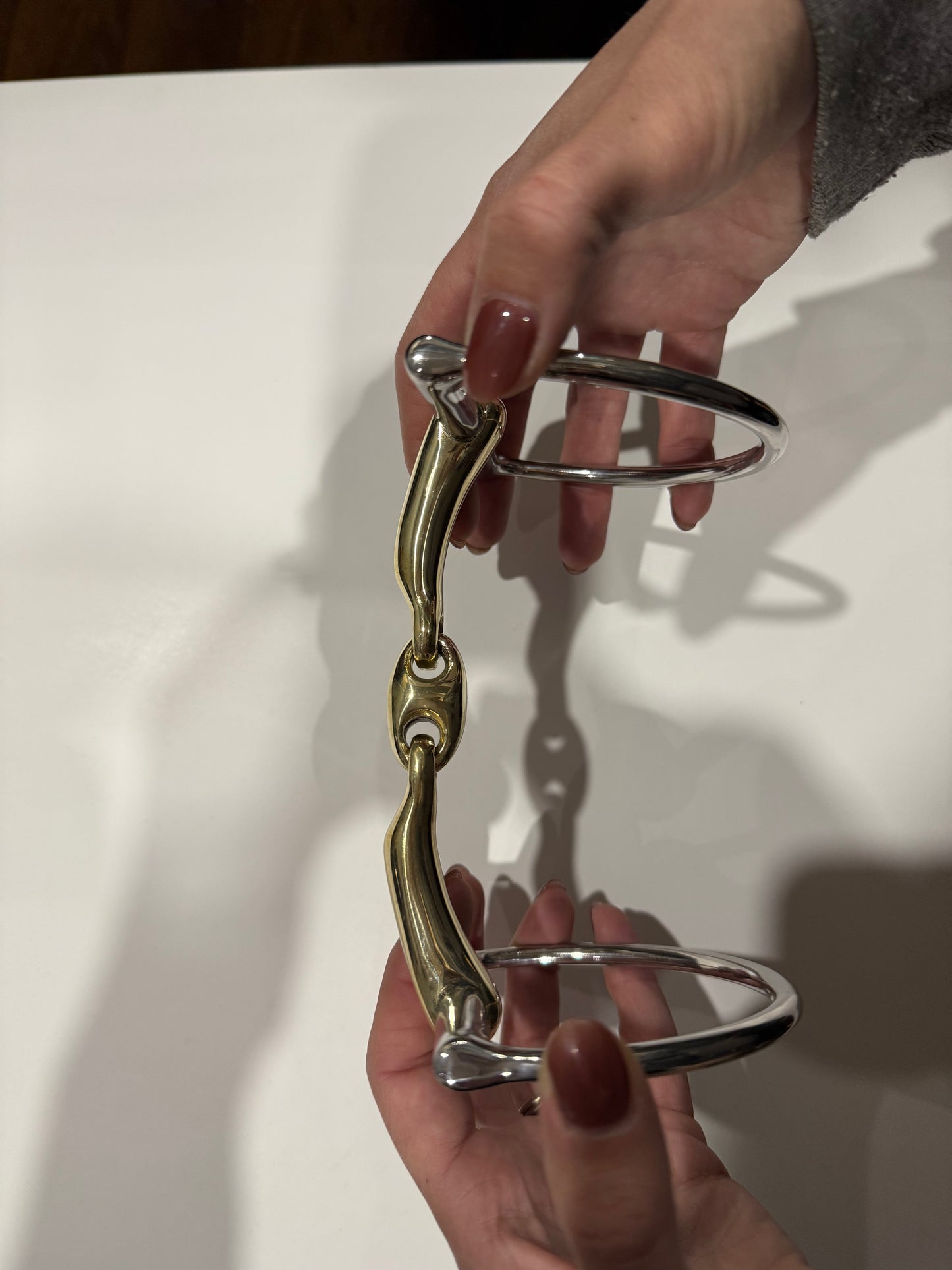 Copper French Link Contoured D Ring