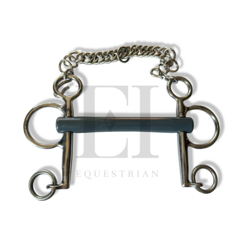 Grey Rubber Round Pelham (Firm Rubber)